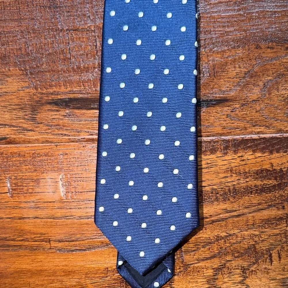 J. Crew Dark Blue Tie with White Dots